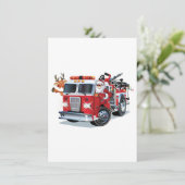 Cartoon Kerst brandweerwagen (Staand voorkant)