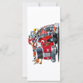 Cartoon Kerst brandweerwagen (Voorkant)