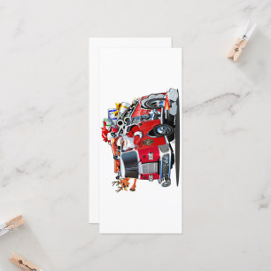 Cartoon Kerst brandweerwagen