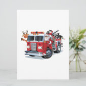 Cartoon Kerst brandweerwagen (Staand voorkant)