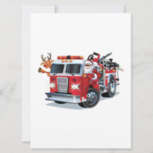 Cartoon Kerst brandweerwagen