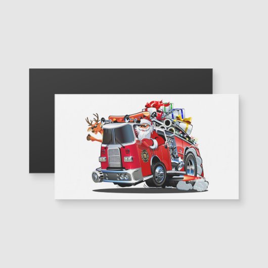 Cartoon Kerst brandweerwagen (Voorkant / Achterkant)