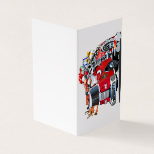 Cartoon Kerst brandweerwagen Kaart