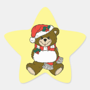 Cartoon Kerst Dier Teddy Bear Art Ster Sticker