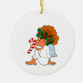 Cartoon Kerst Engel met Candy Cane Ornament (Voorkant)