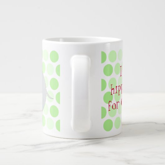 Cartoon Kerst Hippopotamus Jumbo Mok (Achterkant)