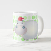 Cartoon Kerst Hippopotamus Jumbo Mok (Voorkant rechts)