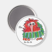 Cartoon Kerst Kiwi Ho Ho Hi Magnet (Voorkant / Achterkant)