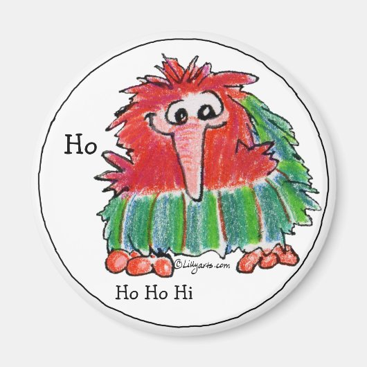 Cartoon Kerst Kiwi Ho Ho Hi Magnet (Voorkant)
