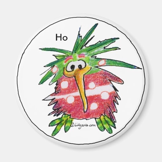 Cartoon Kerst Kiwi Magnet (Voorkant)