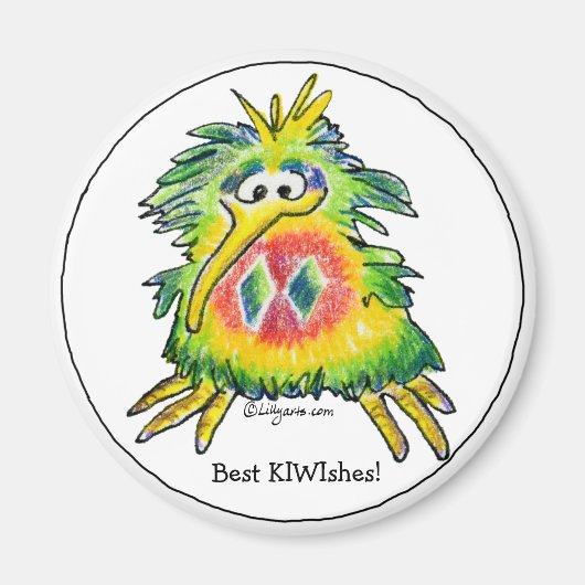 Cartoon Kerst Kiwi Magnet (Voorkant)