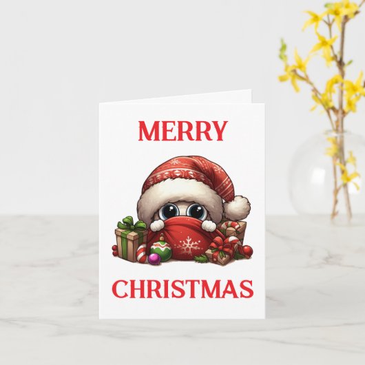 Cartoon kerst ontworpen kaart (Gele Bloem)