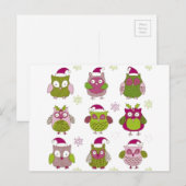 cartoon kerst schattige vector feestdagenkaart (Voorkant / Achterkant)
