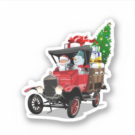 Cartoon kerst sticker (Voorkant)
