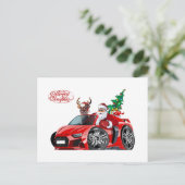 Cartoon kerst wenskaart briefkaart (Staand voorkant)