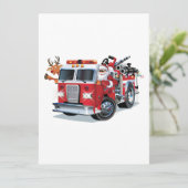 Cartoon kerstakelwagen feestdagenkaart (Staand voorkant)