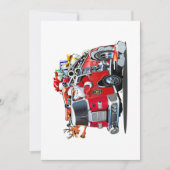 Cartoon kerstakelwagen feestdagenkaart (Voorkant)