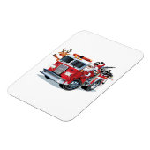 Cartoon kerstakelwagen magneet (Linkerzijde)