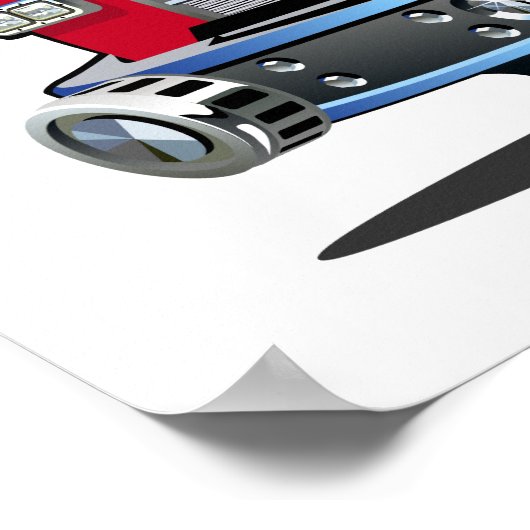 Cartoon kerstakelwagen poster (Hoek)