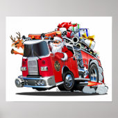 Cartoon kerstakelwagen poster (Voorkant)