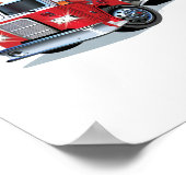 Cartoon kerstakelwagen poster (Hoek)