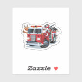 Cartoon kerstakelwagen sticker (Vel)