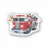 Cartoon kerstakelwagen sticker (Voorkant)