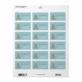 Cartoon kerstboom Kinder vakantieadres Etiket (Full Sheet)