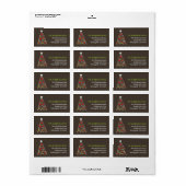 Cartoon kerstboom Kinder vakantieadres Etiket (Full Sheet)