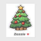 Cartoon kerstboom sticker (Vel)