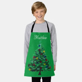 Cartoon kerstboom winter Kinder winter Schort (Gedragen)
