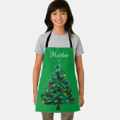 Cartoon kerstboom winter Kinder winter Schort (Insitu)
