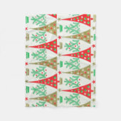 cartoon kerstboomblauw uit de jaren '50 fleece deken (Voorkant)