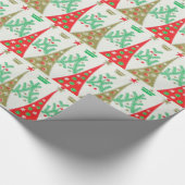 cartoon kerstboompapier uit de jaren '50 cadeaupapier (Hoek)