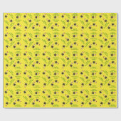 Cartoon kerstcadeaubonen honingbijen cadeaupapier (Vlak)