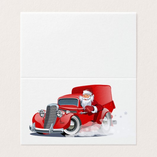 Cartoon kerstkaart kaart (Buitenkant ongevouwen)