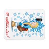 Cartoon kerstkaart magneet (Horizontaal)