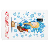 Cartoon kerstkaart magneet (Horizontaal)