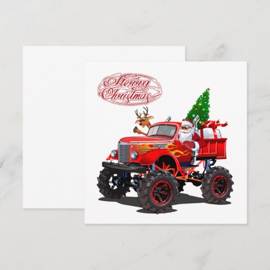 Cartoon kerstkaart met groet (Voorkant / Achterkant)