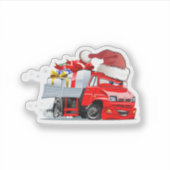 Cartoon kerstkaart met groet sticker (Voorkant)