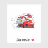 Cartoon kerstkaart met groet sticker (Vel)