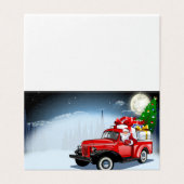 Cartoon kerstkaart met wensen kaart (Buitenkant ongevouwen)