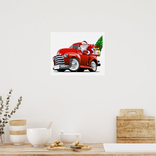 Cartoon kerstkaart poster (Keuken)