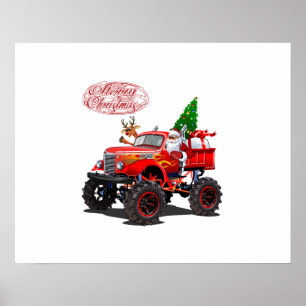 Cartoon kerstkaart poster