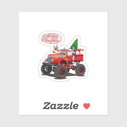 Cartoon kerstkaart sticker (Vel)