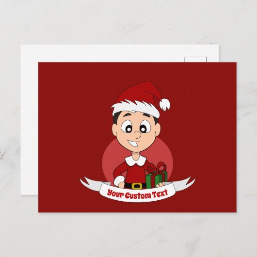 Cartoon kerstman briefkaart (Voorkant / Achterkant)