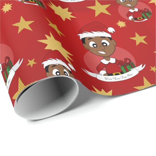 Cartoon kerstman cadeaupapier (Rol Hoek)