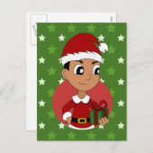 Cartoon kerstman feestdagenkaart (Voorkant / Achterkant)