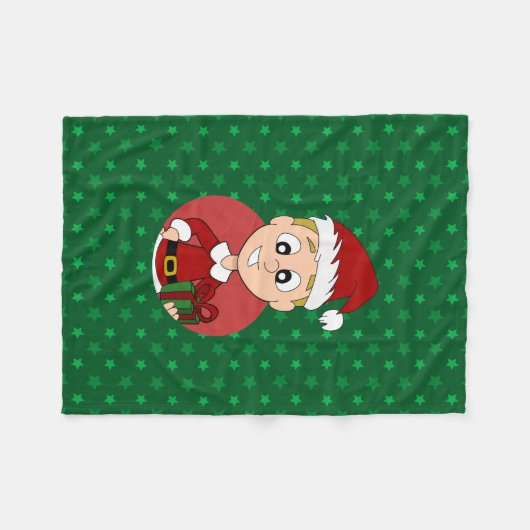 Cartoon kerstman fleece deken (Voorkant (Horizontaal))