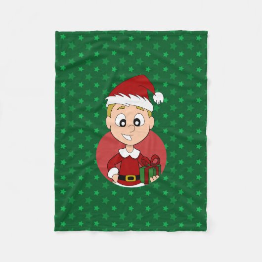 Cartoon kerstman fleece deken (Voorkant)